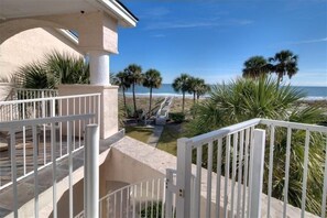 Beach access view from the oceanside spiral staircase.