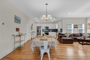 Open layout living and dining room