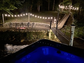 Whether in the hot tub or next to the fire, nighttime is magical here!