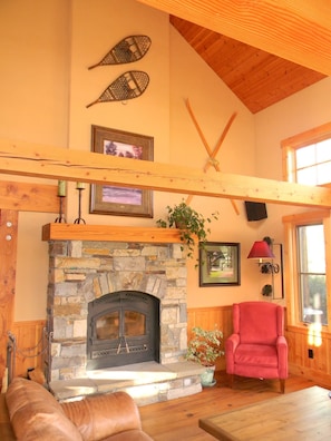 Living Room with Cathedral Ceilings