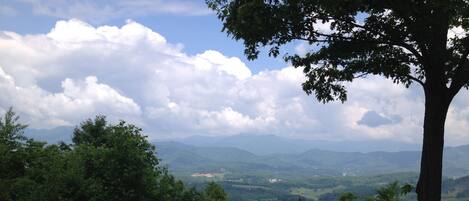 A view from the balcony on a beautiful day in May.