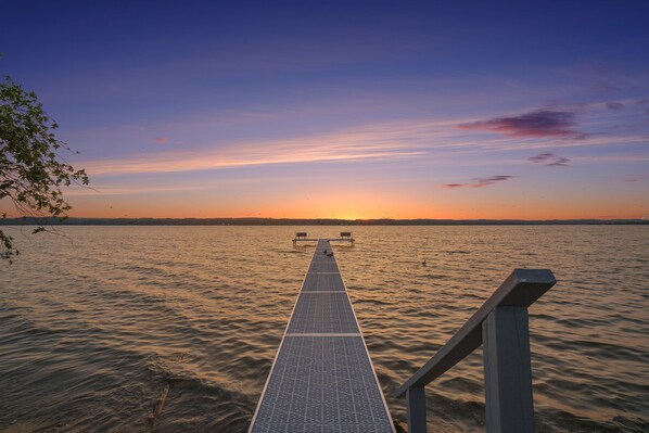 Brand new 120 foot dock with platform and water stairs for easy access to water.