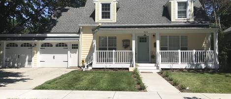 Large front porch with chairs  