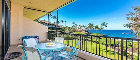 Gorgeous ocean views from your large private lanai.