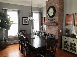 Dining Room with seating for 8 and a second gas firelplace