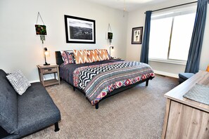 Master Bedroom, King Bed with Memory Foam Bed, and a 55" HD TV