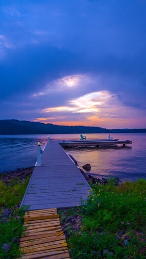 Private dock- with boat slip and swimming ladder- or to enjoy a gorgeous sunset