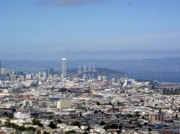 Living Room and Bedroom View of the City and the Bay Bridge 