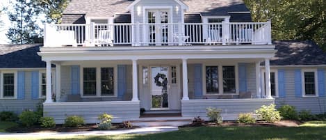 Front of house - upper and lower porch