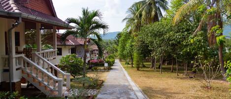 View from above of our resort and garden.