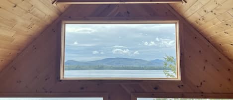 View of White mountains and the water from the loft.