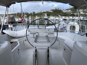 Cockpit area under bimini 