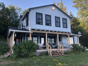 Sitting in the yard is the best spot, though the porch is nice too.