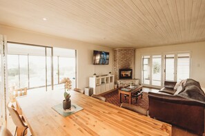 Dining area and living room