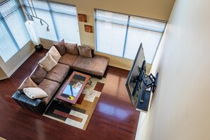 Aerial view of the living room