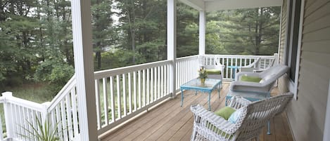 Enjoy a cup of coffee on the porch while viewing the nature.