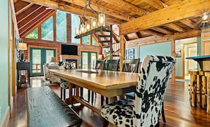 Ornate dining room table.