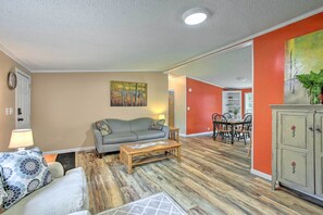 The Interlochen vacation rental features 3 bedrooms and 2 bathrooms for 8!
