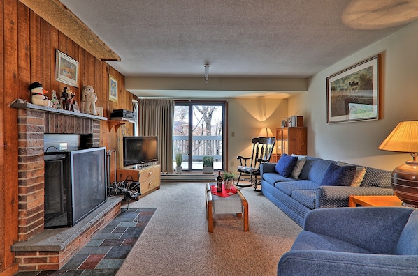Our one bedroom condo sleeps four people in one queen bed and one sleeper sofa and features a full bathroom with shower/tub