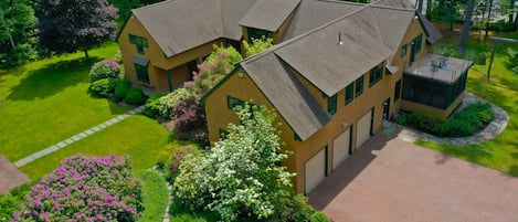 Aerial view of the house