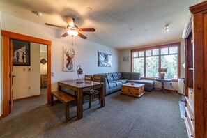 Dining room table with seating for 6.