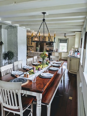 Seating for 12 at the large kitchen table!