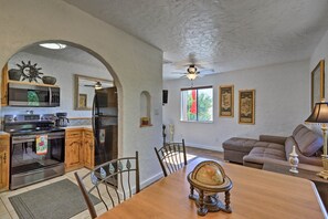 Wine and dine in the comfort of your home-away-from-home.