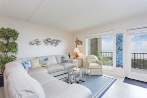 Living room with views of the beach!