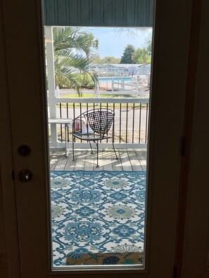 Across from the pool