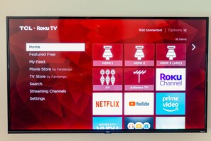 New 55” Smart Flat Screen TVs with Full Premium Channels for your Enjoyment.