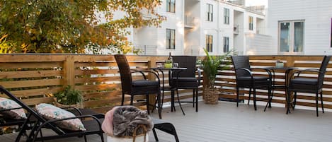 Huge beautiful deck to hang out and relax when you’re not out exploring the city
