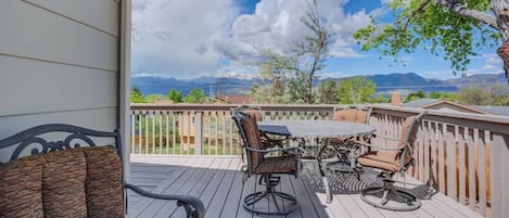 This is where you'll want to be: on the deck with killer views of the whole front range.