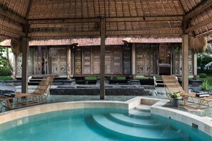 Private swimming pool for spa procedures and healing practices on the water