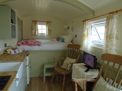 shepherds hut ferrensby north yorkshire with hot tub & sauna barrel