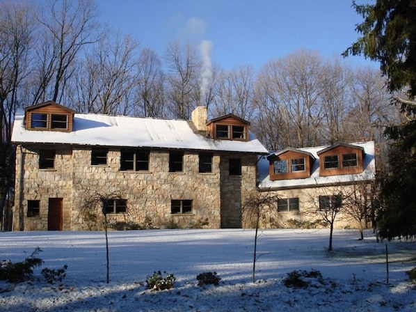 Combining Stone, Colonial and Organic Architecture; finished with PA hardwood