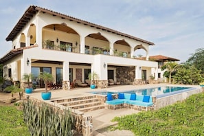 Beautiful beachfront home with a pool