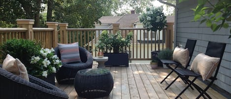 Beautiful private deck off cozy dining area
