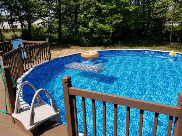 Heated 24' above ground pool open from Memorial Day through Labor Day