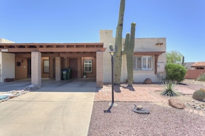 Big saguaro in front. Front faces west.