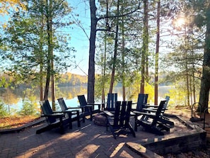 Family fire pit with the best views of Briar Lake.