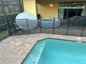 Private hot tub at patio