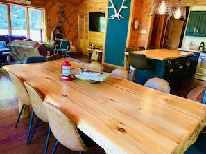 Custom ADK dining table with seating for 8.