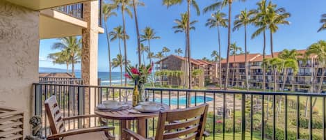 You can't beat the ocean and outer island views while relaxing or dining on your private lanai.