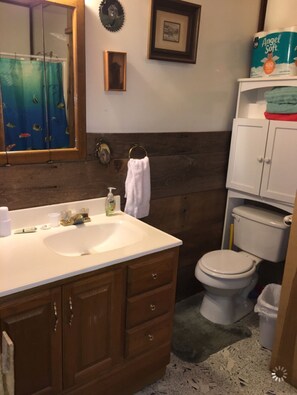 Bathroom walk in shower. 