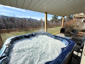 Soak in the hot tub under the stars!
