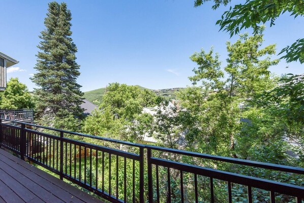 The back deck overlooks Old Town.