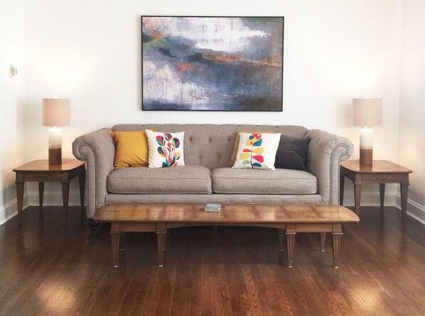 Gather in the living room to enjoy some charming chit-chat as mom used to say