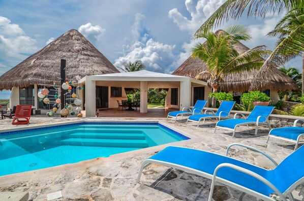 Pool area - Casa Alux Akumal Mexico Vacation Rental