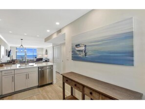 View from Kitchen towards Living Room and the Gulf of Mexico