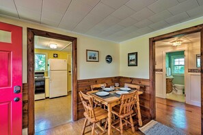 Wine and dine around the kitchen table.